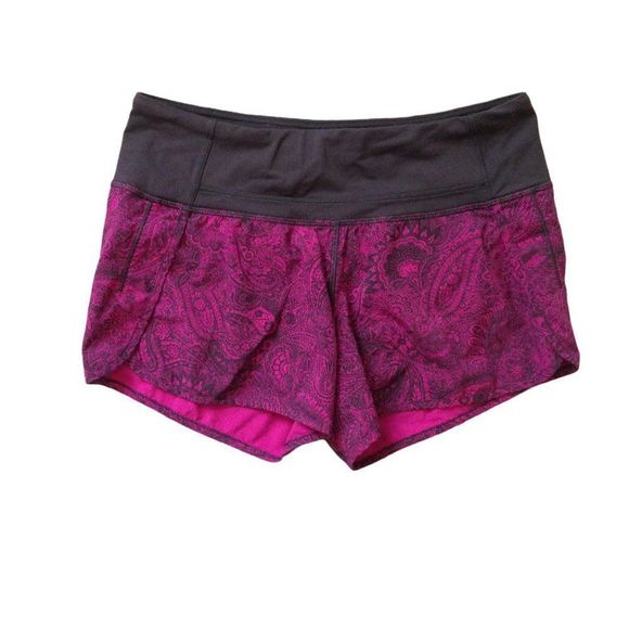 Lululemon Run Times Antique Paisley Active Shorts 4 - Picture 1 of 7